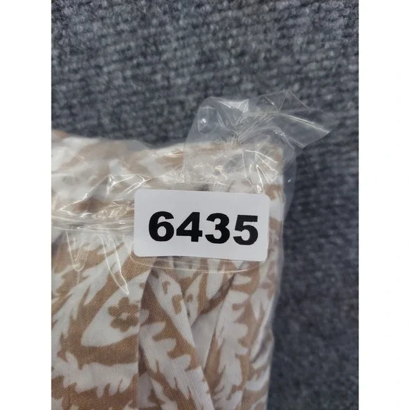 Loft‎ Linen Dress Womens 4 Brown White Button Front Paisley Print Beach V Neck - Picture 11 of 11